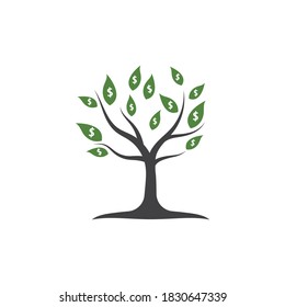 Diseño vectorial de ilustración de árbol de dinero