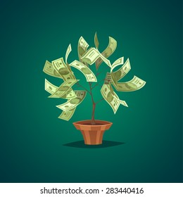 Money tree. Isolated object \ background.