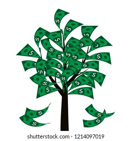 money tree isolated on White background - Use to background and wallpaper, Vector illustration