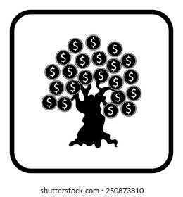 Money tree isolated on White background. illustration