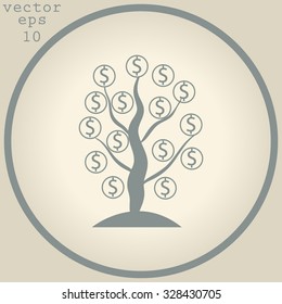 Money tree isolated on White background. illustration