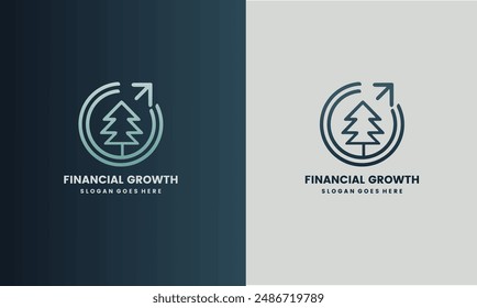 Money tree logo design inspiration - Symbolizing money and financial growth concept.