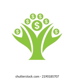 Money Tree Logo, Flat Color