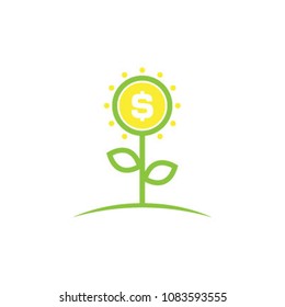 Money tree logo icon. 