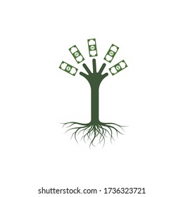 money tree logo icon vector illustration design