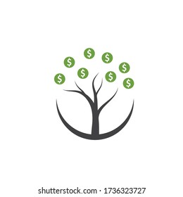 diseño de ilustración vectorial del logotipo del árbol de dinero
