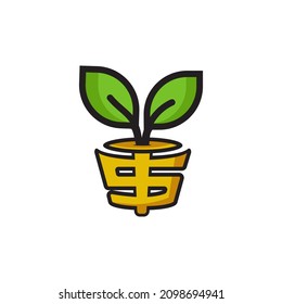 Money Tree Logo Vector Set 