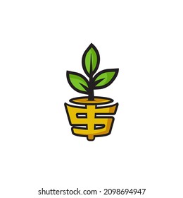 Money Tree Logo Vector Set 