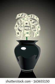 money tree made of dollars