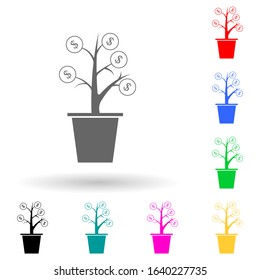 money tree multi color style icon. Simple glyph, flat vector of finance icons for ui and ux, website or mobile application