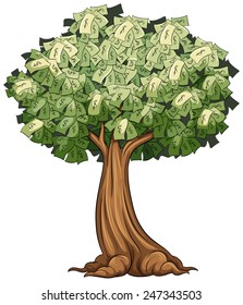 A Money Tree On A White Background