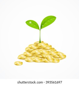 Money Tree on White Background. Vector illustration