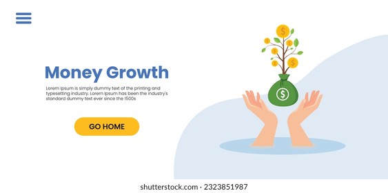 Money tree plant with coin dollar. Business profit investment, finance education, business income, business development concept. 