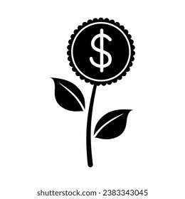 money tree plant icon. dollar plant icon