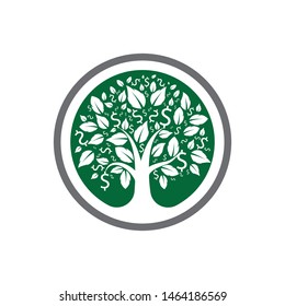Money Tree Prosperity Symbol Logo Vector