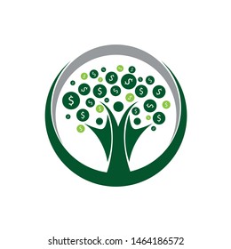 Money Tree Prosperity Symbol Logo Vector