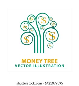 Money Tree. Money tree simple vector illustration. Part of set.