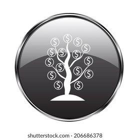  Money tree - vector button