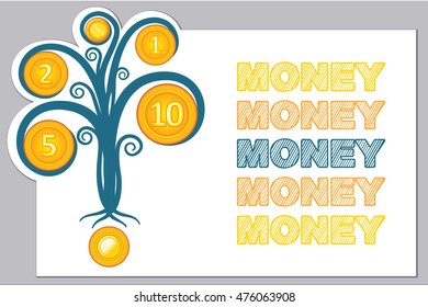 Money Tree, vector illustration.