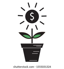 Money Tree Vector. Modern flat style concept vector illustration isolated on white background.