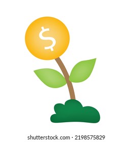 vector de árbol de dinero guardar dinero línea de inversión diseño de símbolo de icono aislado en fondo blanco