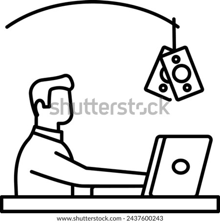 Money trivialize the work concept, increased productivity or improved performance cash rewards vector design, self improvement workplace Symbol business motivation Sign, Enterprise impetus stock