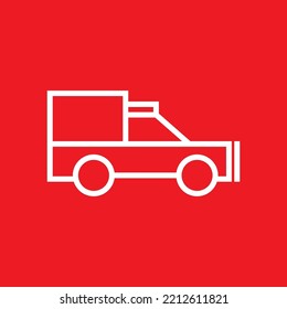 Money Truck Icon, Small Truck Graphic Resource Template, Vector Illustration.