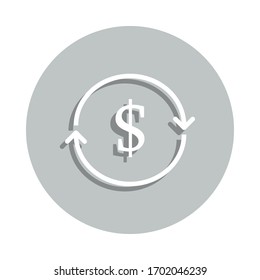 money turnover badge icon. Simple glyph, flat vector of Banking icons for ui and ux, website or mobile application