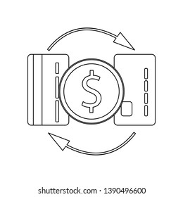 money turnover card icon. Element of banking for mobile concept and web apps icon. Outline, thin line icon for website design and development, app development