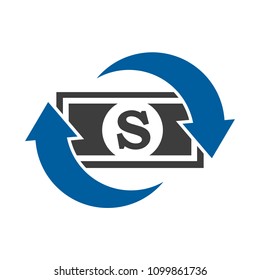 Money Turnover icon, dollar circulation – stock vector