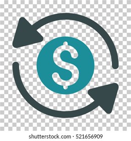 Money Turnover icon. Vector pictogram style is a flat symbol, color, chess transparent background. Designed for software and web interface toolbars and menus.