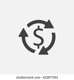 Money turnover icon vector, solid logo illustration, pictogram isolated on white