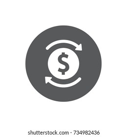 Money turnover icon vector, solid logo illustration, pictogram on white background. 