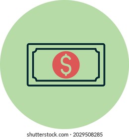 Money Two Color Circle Vector Icon Design