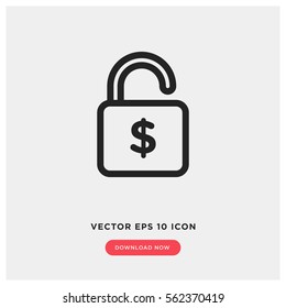 Money unlock vector icon