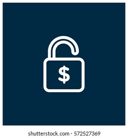 Money unlock vector icon