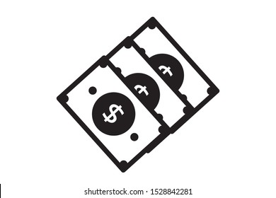 Money used for trading and exchanging And operate in the real estate business. banknote on white background 