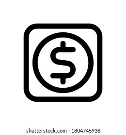 Money (User Interface) icon outline vector. isolated on white background