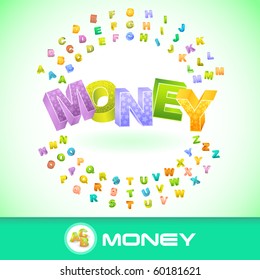 MONEY. Vector 3d illustration.