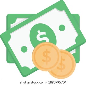 Geld-Vektorfarben-Flachsymbol
