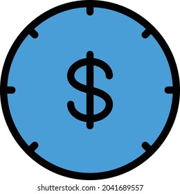 icono de línea de color del vector de dinero
