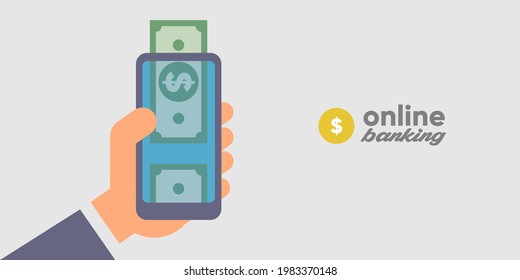 Money. Vector flat illustration. Simple background illustration about money, finance and business. Funny cartoon style. Perfect for social banner, cover, poster or flyer.