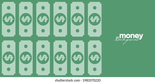 Money. Vector flat illustration. Simple background illustration about money, finance and business. Funny cartoon style. Perfect for social banner, cover, poster or flyer.