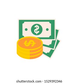 money vector icon, bank or financial symbol, Vector Flat Design Dollar money cash icon, cash register, money payment, dollar sign, currency