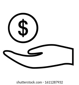 Money Vector icon. Banking, Wallet and Coins signs. Credit card, Currency exchange and Cashback service. Euro and Dollar symbols. Quality design elements. Editable stroke. 