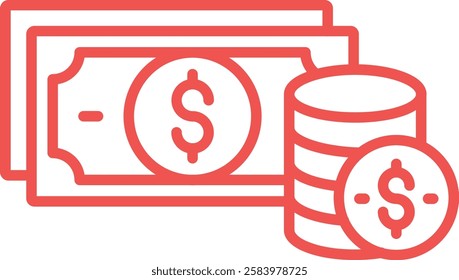 Money vector icon. Can be used for printing, mobile and web applications.