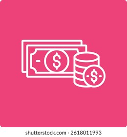 Icono de Vector de dinero. Se puede utilizar para aplicaciones de impresión, móviles y de Web.