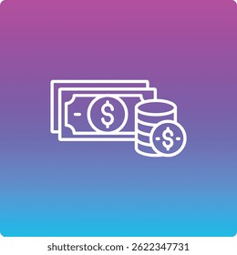 Icono de Vector de dinero. Se puede utilizar para aplicaciones de impresión, móviles y de Web.