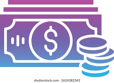 Icono de Vector de dinero. Se puede utilizar para aplicaciones de impresión, móviles y de Web.