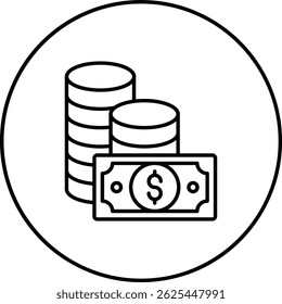 Icono de Vector de dinero. Se puede utilizar para aplicaciones de impresión, móviles y de Web.